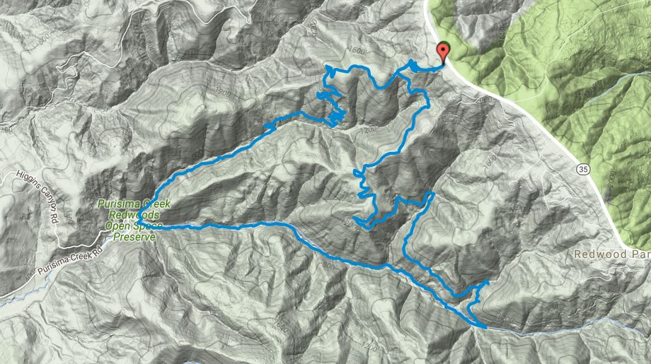 Purisima Redwoods Loop Map