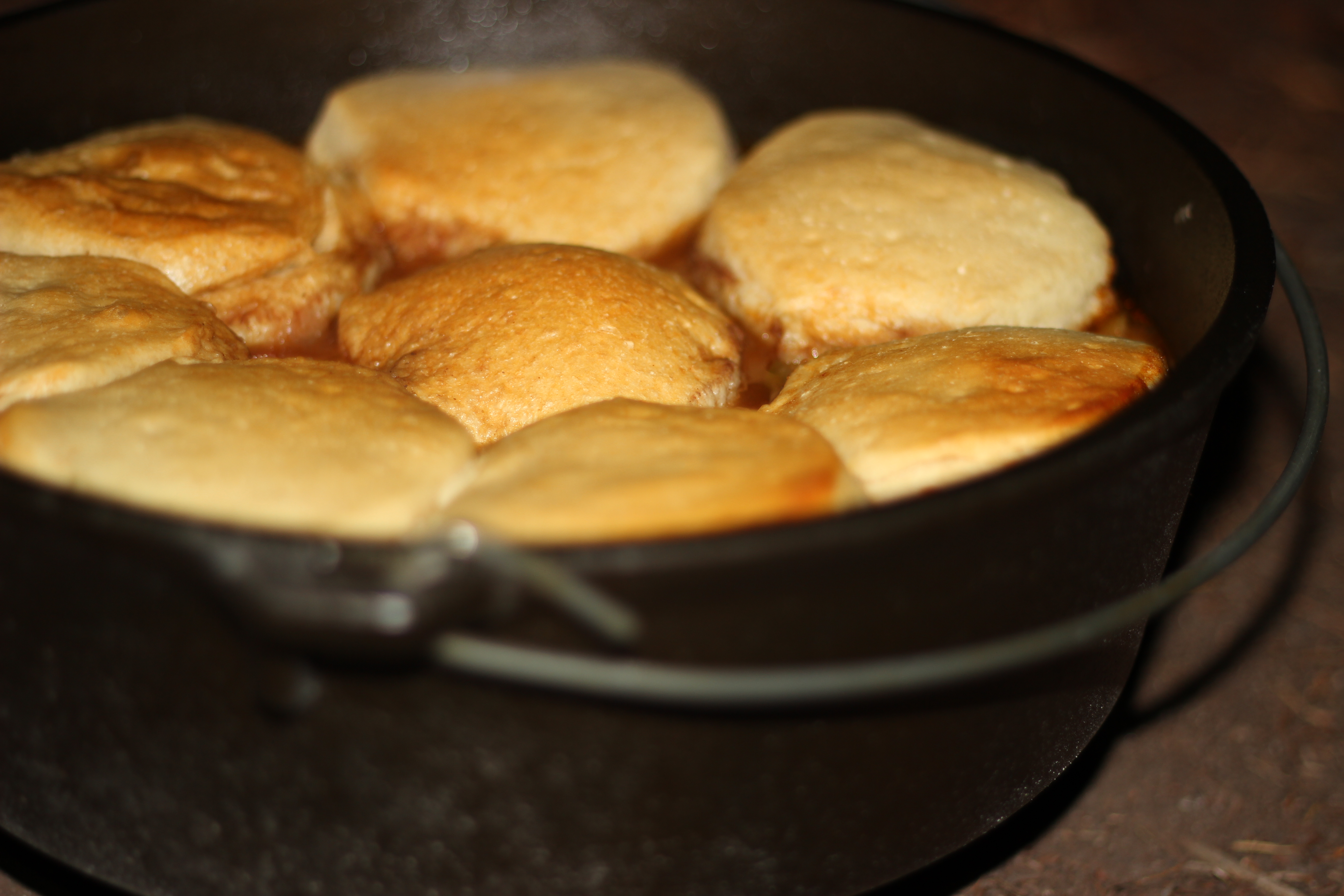 Dutch Oven Recipe: Spicy Black Bean and Sweet Potato Stew with Biscuits